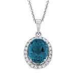 Prima 14k White Gold  Gemstone  Pendant