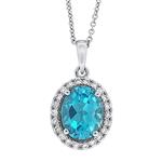 Prima 14k White Gold  Gemstone  Pendant