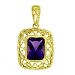 Prima 14k Yellow Gemstone Pendant