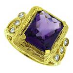 Prima Amethyst And Diamond Ring