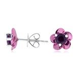 Prima Amethyst Coated Flower Earrings