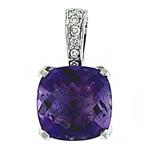 Prima Amethyst & Diamond Pendant