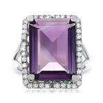 Prima Amethyst & Diamond Ring