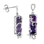 Prima Amethyst & Diamond Special Cut Earrings