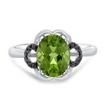 Prima Black Diamond & Peridot Ring