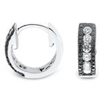 Prima Black & White Diamond Hoop Earrings