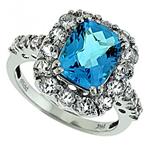 Prima Blue And White Topaz Ring