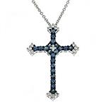 Prima Blue Sapphire & Diamond Pendant With Chain