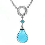 Prima Blue Topaz & Diamond Necklace