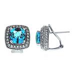 Prima Blue Topaz & Diamond Earrings