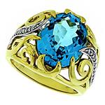 Prima Blue Topaz & Diamond Ring