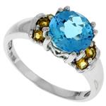 Prima Blue Topaz And Citrine Ring