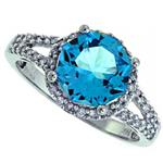 Prima Blue Topaz And Diamond Ring