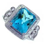 Prima Blue Topaz And Diamond Ring