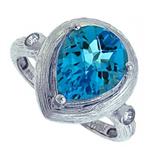 Prima Blue Topaz And Diamond Ring