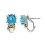 Prima Blue Topaz & Citrine Earrings