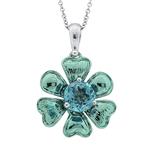 Prima Blue Topaz Coated Heart Flower Pendant