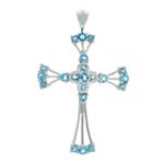 Prima Blue Topaz Cross Pendant