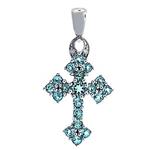 Prima Blue Topaz & Diamond Cross Pendant