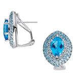 Prima Blue Topaz & Diamond Earrings