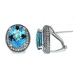 Prima Blue Topaz & Diamond Earrings