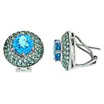 Prima Blue Topaz & Diamond Earrings