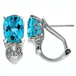 Prima Blue Topaz & Diamond Earrings