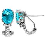 Prima Blue Topaz & Diamond Earrings