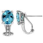 Prima Blue Topaz & Diamond Earrings