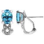 Prima Blue Topaz & Diamond Earrings