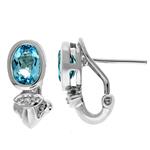 Prima Blue Topaz & Diamond Earrings