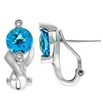 Prima Blue Topaz & Diamond Earrings