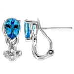 Prima Blue Topaz & Diamond Earrings