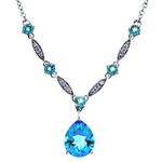 Prima Blue Topaz & Diamond Necklace