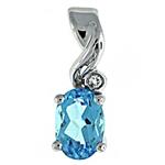 Prima Blue Topaz & Diamond Pendant