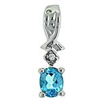 Prima Blue Topaz & Diamond Pendant