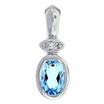 Prima Blue Topaz & Diamond Pendant