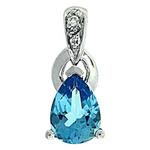 Prima Blue Topaz & Diamond Pendant