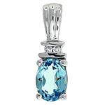 Prima Blue Topaz & Diamond Pendant