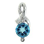 Prima Blue Topaz & Diamond Pendant