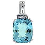 Prima Blue Topaz & Diamond Pendant