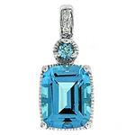 Prima Blue Topaz & Diamond Pendant