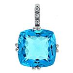 Prima Blue Topaz & Diamond Pendant