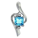 Prima Blue Topaz & Diamond Pendant