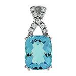 Prima Blue Topaz & Diamond Pendant