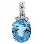 Prima Blue Topaz & Diamond Pendant