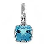 Prima Blue Topaz & Diamond Pendant