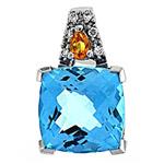 Prima Blue Topaz & Diamond Pendant