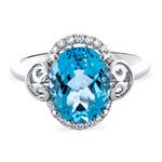 Prima Blue Topaz & Diamond Ring