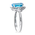 Blue Topaz & Diamond Ring